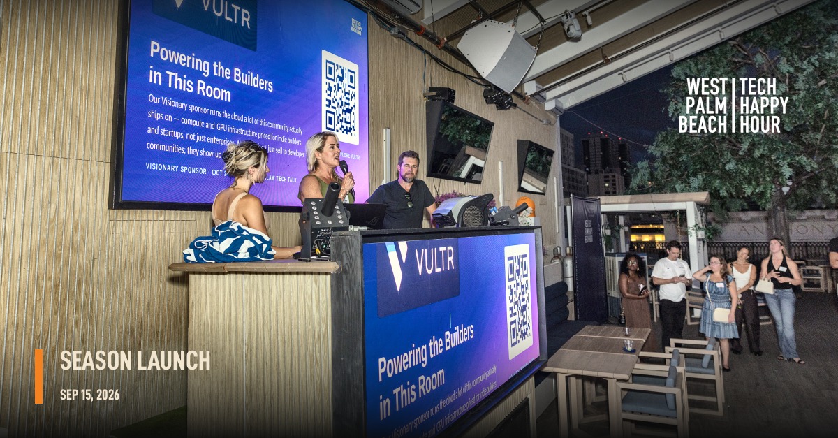 Vultr sponsor spotlight on the venue screens