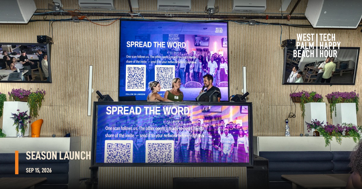 "Spread the Word" slide on the venue displays